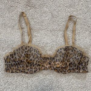 ERES Made in France Unlined Mesh Bra Leopard Print 36C
